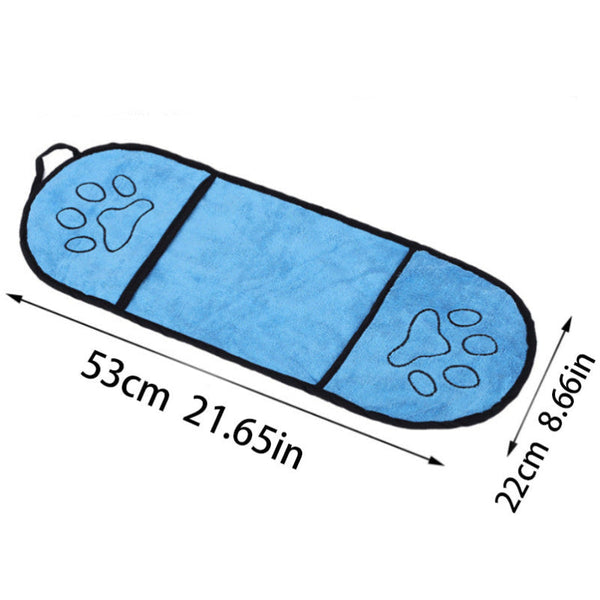 Grey Super Absorbent Pet Bath Towel With Hand Pockets Quick Dry Chenille Microfibre For Dogs And Cats Large Size 62Cm Dog Grooming