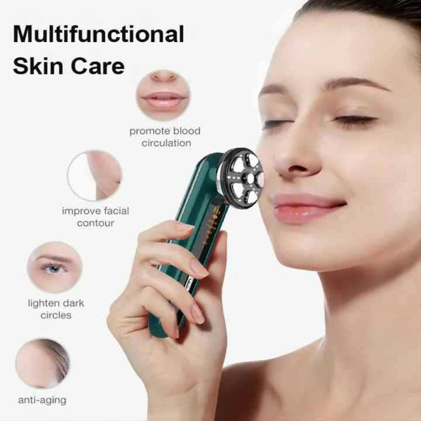 White 4 In 1 Rf Ems Facial Beauty Device Skin Tightening And Lifting Massager With Led Light Therapy Anti Aging Tool For Home Use Anti Aging Products