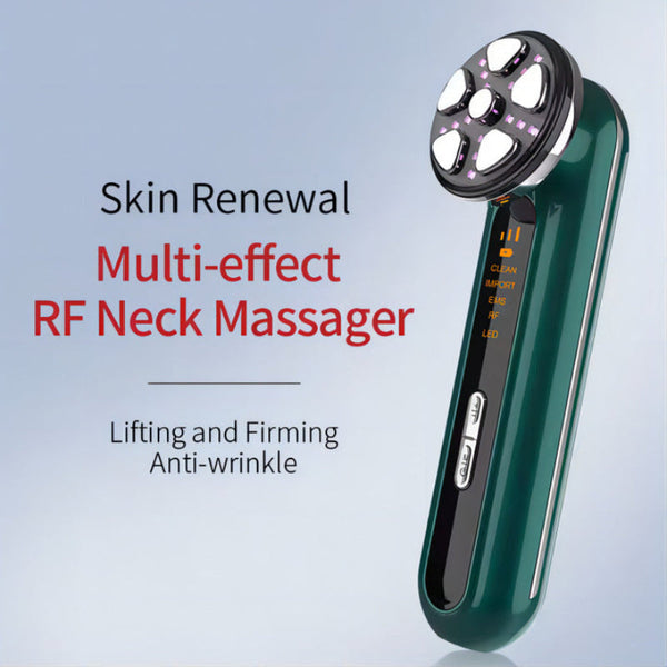 White 4 In 1 Rf Ems Facial Beauty Device Skin Tightening And Lifting Massager With Led Light Therapy Anti Aging Tool For Home Use Anti Aging Products