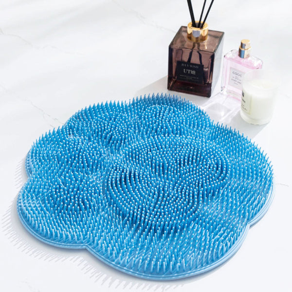 2 Pcs Blue Cat Paws Non Slip Tpe Shower Mat With Foot Scrubber And Suction Cups Large Massage Bath For Bathroom 30Cm X Non Slip Appliqués & Mats
