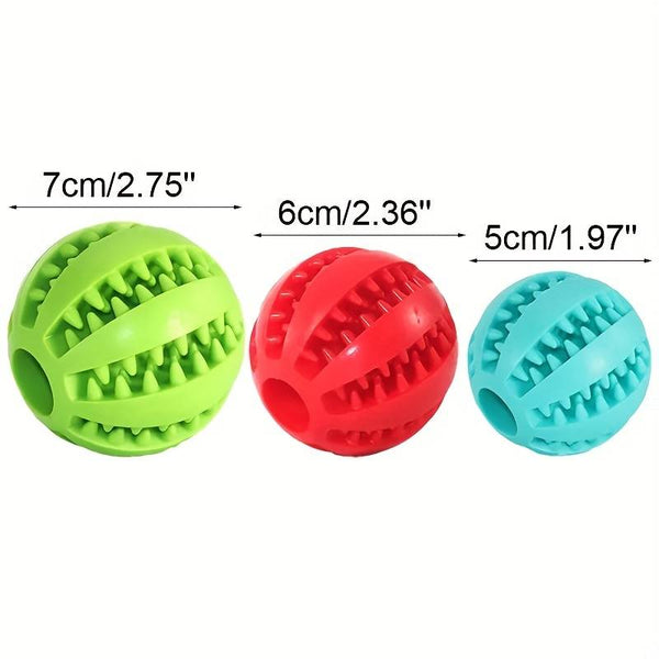 Lake Blue Tpr Dog Chew Ball Set A 3 Piece Size Combination (Small Medium Large) With Food Hiding Design For Teeth Cleaning And Mental Stimulation In A