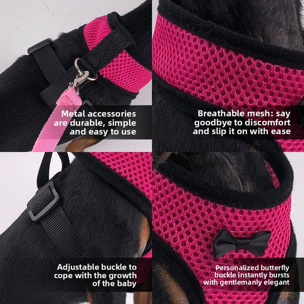 2 Pcs Pink Adjustable Pet Harness With Leash Breathable Mesh Design For Small Dogs Cats Chickens Ducks & More | Anti Escape 360A Support Lightweight C