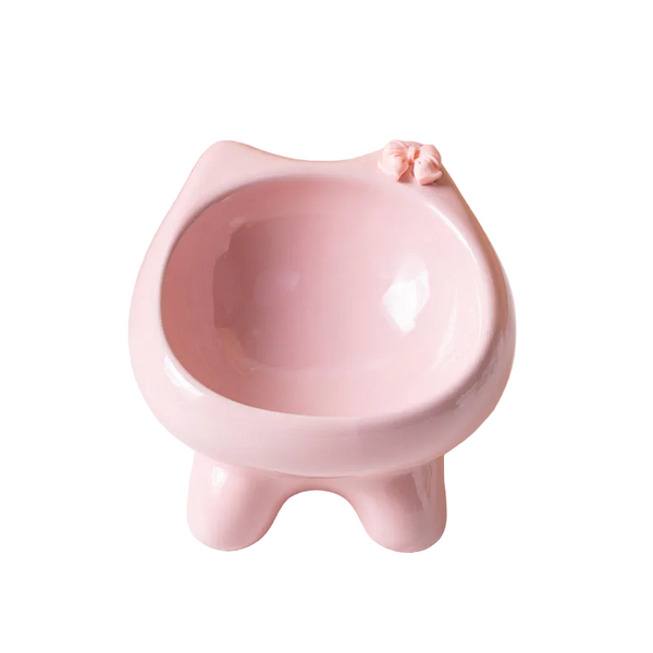 Pink Ceramic Elevated Cat Bowl Tilted Raised Pet Feeder With Anti Slip Base Cute Design For Wet Or Dry Food Ideal Australian Pets Cat Bowls