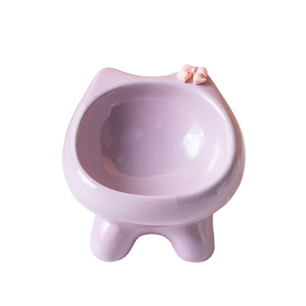 Purple Ceramic Elevated Cat Bowl Tilted Raised Pet Feeder With Anti Slip Base Cute Design For Wet Or Dry Food Ideal Australian Pets Cat Bowls