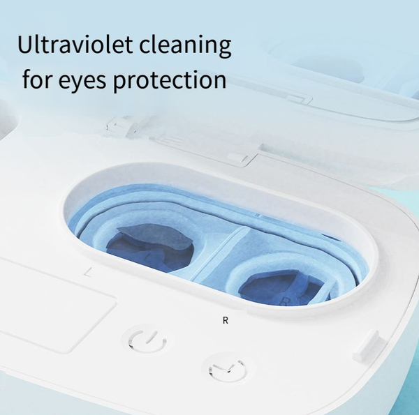White Powder Gradient Ultrasonic Contact Lens Cleaner Machine Automatic Washer Case With Uv Light Led Display 4 Timer Modes Type Rechargeable Portable