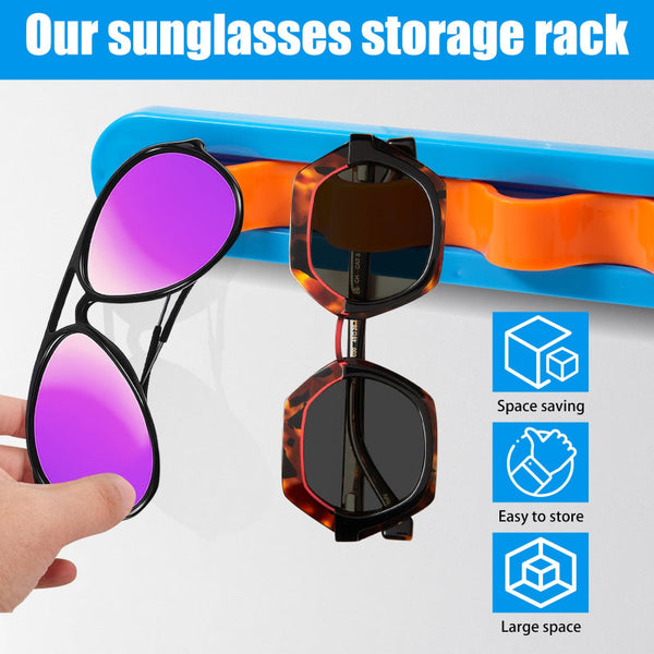 2 Pack Black Acrylic Sunglasses Holder Wall Mounted Glasses Organizer Rack Self Adhesive Eyewear Display Stand For Home Office And Entryway Sunglasses
