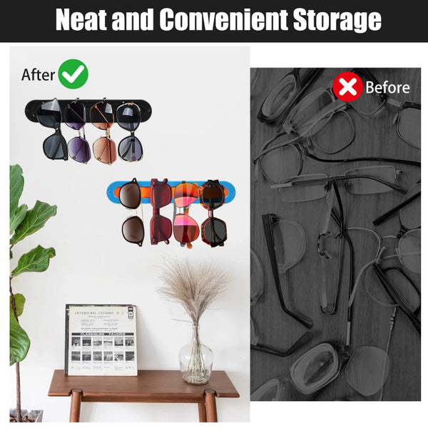2 Pack Black Acrylic Sunglasses Holder Wall Mounted Glasses Organizer Rack Self Adhesive Eyewear Display Stand For Home Office And Entryway Sunglasses