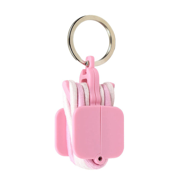 3 Pcs Pink Hair Tie Organizer Keychain Compact Accessories Holder With Clip For Travel School Bag And Purse Keyrings