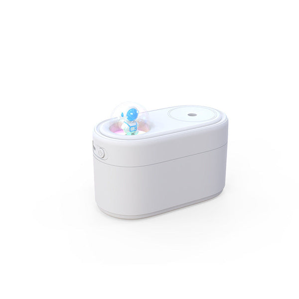 White Rechargeable Mini Astronaut Air Humidifier Usb Desktop Cool Mist With 7 Color Led Night Light For Bedroom And Office Humidifiers