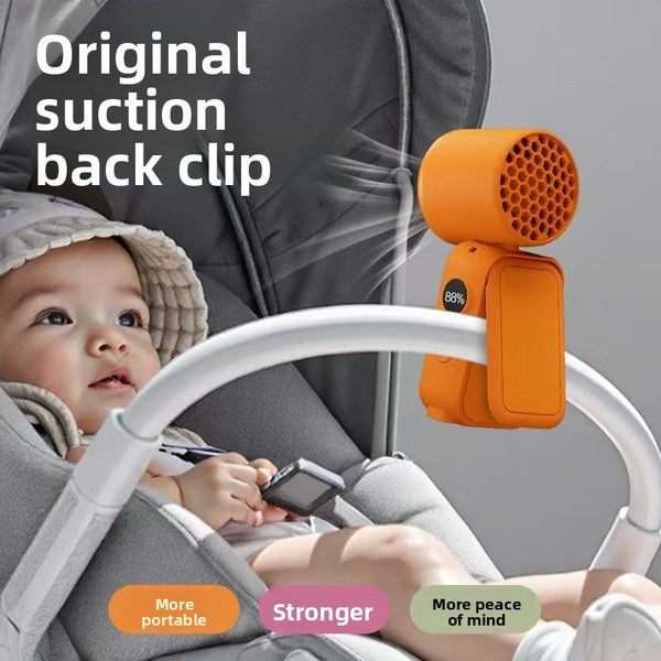 Black Handheld Fan 350 Degree Rotation Foldable Neck Hanging Waist With Magnetic Base Led Display Speed Personal Portable Fans