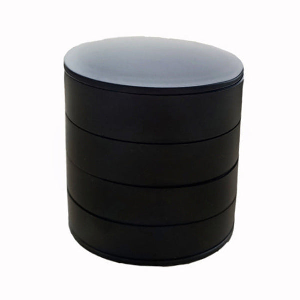 2 Pack Black Nordic Style Rotating Jewellery Storage Box 4 Layer Dustproof Organiser Case With Felt Lining For Accessories And Trinkets Jewellery Hold