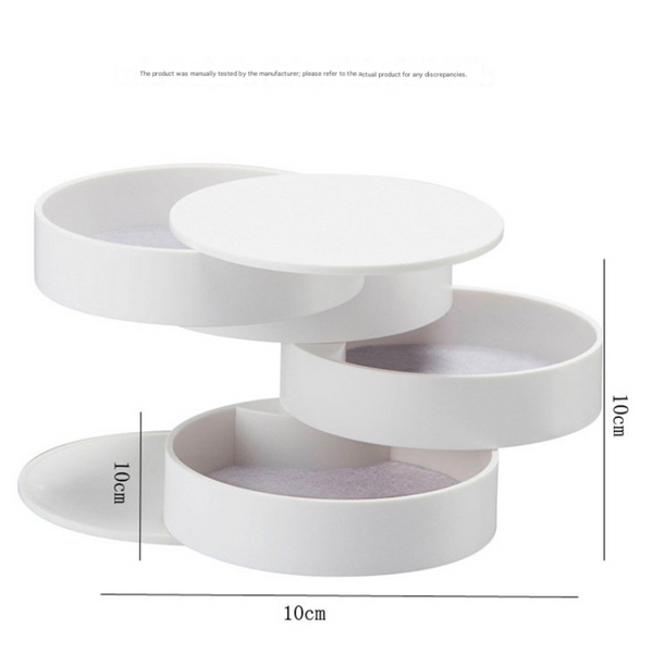 2 Pack Black Nordic Style Rotating Jewellery Storage Box 4 Layer Dustproof Organiser Case With Felt Lining For Accessories And Trinkets Jewellery Hold