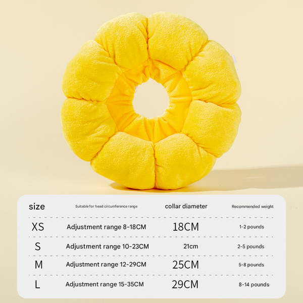 3 Pcs Soft Yellow Sunflower Elizabethan Collar Adjustable Pet Cone For Cats And Small Dogs Anti Bite Recovery Neck Pillow(L) Dog Collars