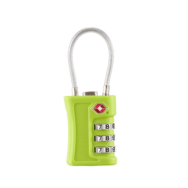Green Tsa Approved Cable Combination Padlock 3 Digit Security Lock For Travel Luggage Suitcase Gym Lockers Durable Steel Wire Australian Essential Com