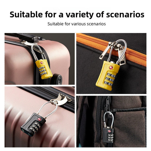 Green Tsa Approved Cable Combination Padlock 3 Digit Security Lock For Travel Luggage Suitcase Gym Lockers Durable Steel Wire Australian Essential Com