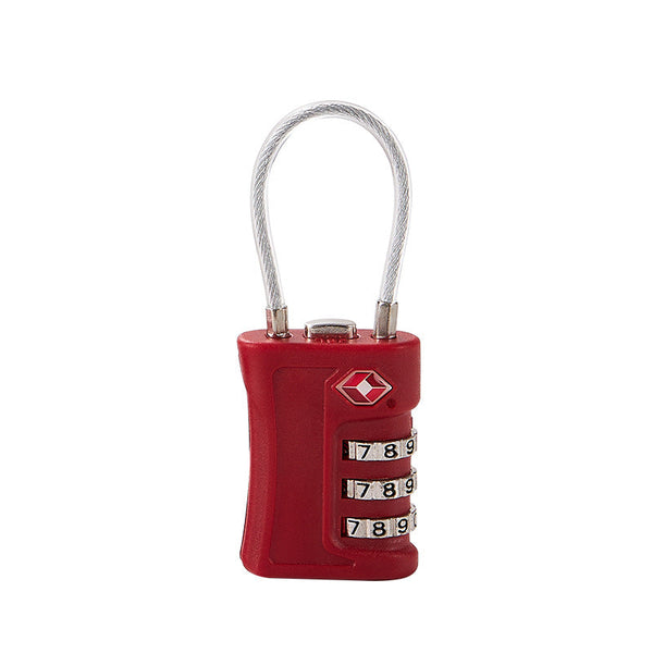 Wine Red Tsa Approved Cable Combination Padlock 3 Digit Security Lock For Travel Luggage Suitcase Gym Lockers Durable Steel Wire Australian Essential