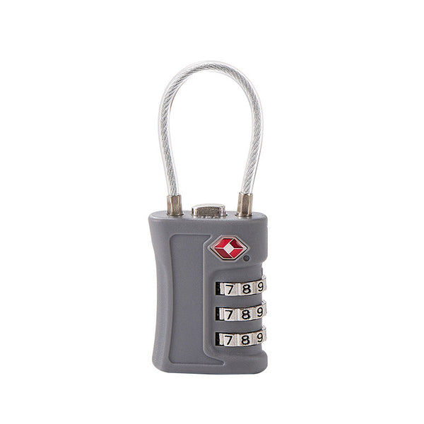 Grey Tsa Approved Cable Combination Padlock 3 Digit Security Lock For Travel Luggage Suitcase Gym Lockers Durable Steel Wire Australian Essential Comb