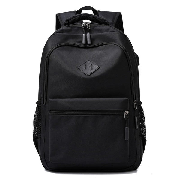 Black Large Capacity Laptop Backpack Water Resistant Travel Daypack With Usb Charging Port For University High School Students And Commuters Laptop Ca