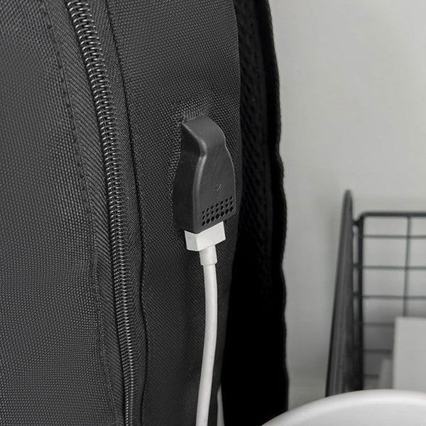 Black Large Capacity Laptop Backpack Water Resistant Travel Daypack With Usb Charging Port For University High School Students And Commuters Black Lap