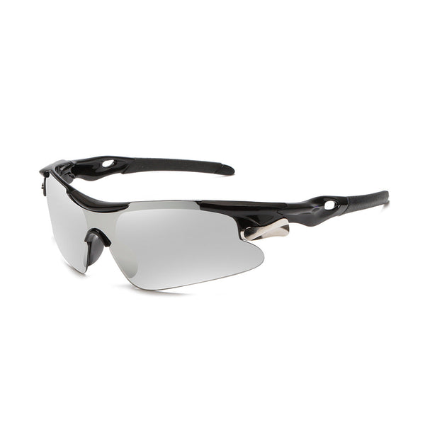 2 Pcs Bright Black Frame With White Mercury Men's Sports Cycling Sunglasses Windproof Pc Frame Wrap Around Design For Riding Fishing Running Reliable