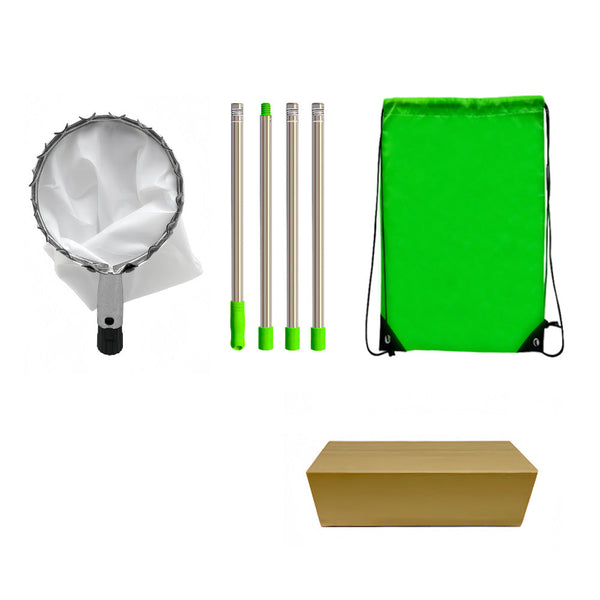 Green Telescopic Fruit Picker Tool With Stainless Steel Extension Pole Carbon Steel Head And Large Bag For Apples Peaches Oranges Australian Home Orch