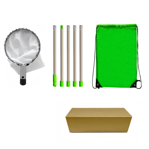 Green Telescopic Fruit Picker Tool With Stainless Steel Extension Pole Carbon Steel Head And Large Bag For Apples Peaches Oranges Australian Home Orch