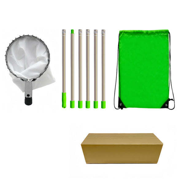 Green Telescopic Fruit Picker Tool With Stainless Steel Extension Pole Carbon Steel Head And Large Bag For Apples Peaches Oranges Australian Home Orch