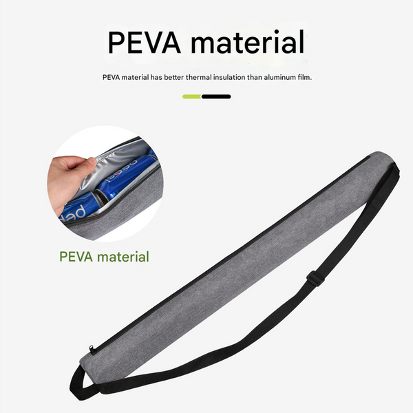 Black Insulated Golf Beer Cooler Bag Cylindrical Tube Design With Peva Lining 83Cm Portable Crossbody Shoulder Strap For Australian And Bbqs Ice Chest