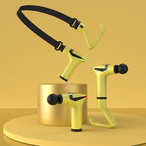 Yellow Professional Massage Gun With Extension Handle And Back Strap 12 Speeds Deep Tissue Muscle Relief For Home Gym Australian Athletes Massagers