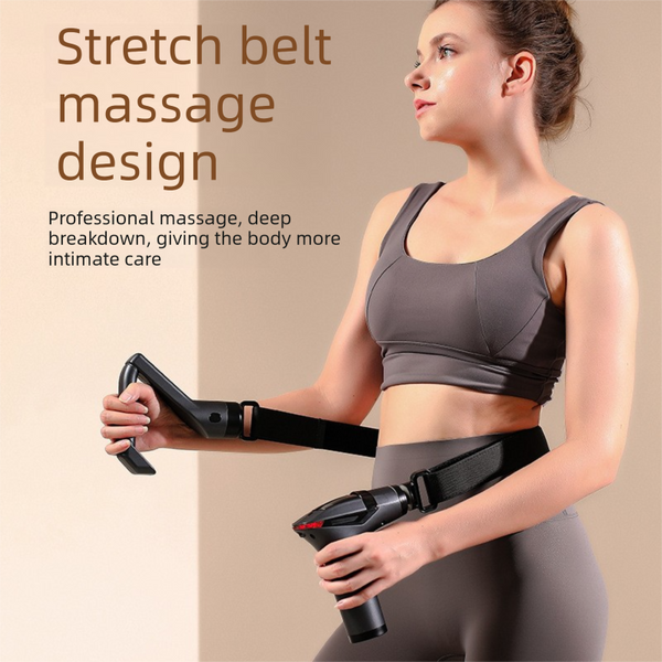 Yellow Professional Massage Gun With Extension Handle And Back Strap 12 Speeds Deep Tissue Muscle Relief For Home Gym Australian Athletes Massagers