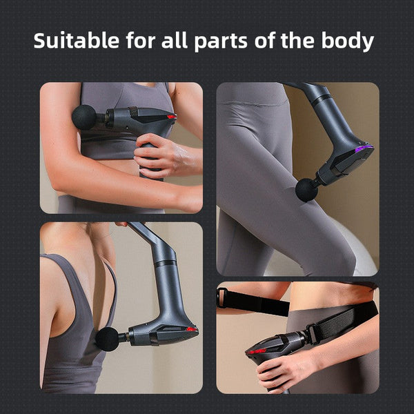 Yellow Professional Massage Gun With Extension Handle And Back Strap 12 Speeds Deep Tissue Muscle Relief For Home Gym Australian Athletes Massagers