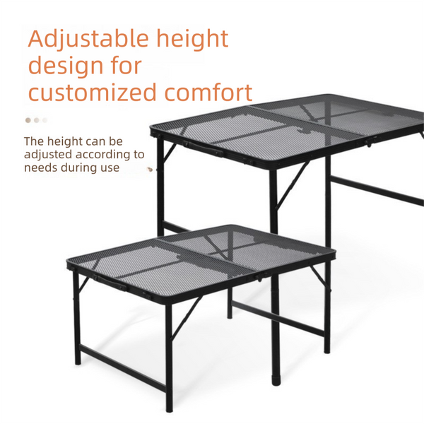 Folding Camping Table 60X40cm Height Heat Resistant Mesh Top Lightweight Aluminum Outdoor Bbq & Picnic Stand Camping Tables