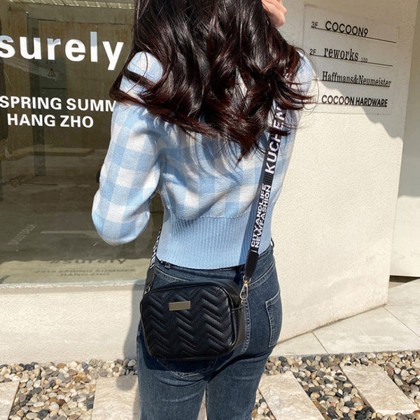 Women's White Quilted Crossbody Bag Small Pu Leather Shoulder Purse With Wide Patterned Strap Ideal For Travel And Daily Use Women's Bags & Handbags