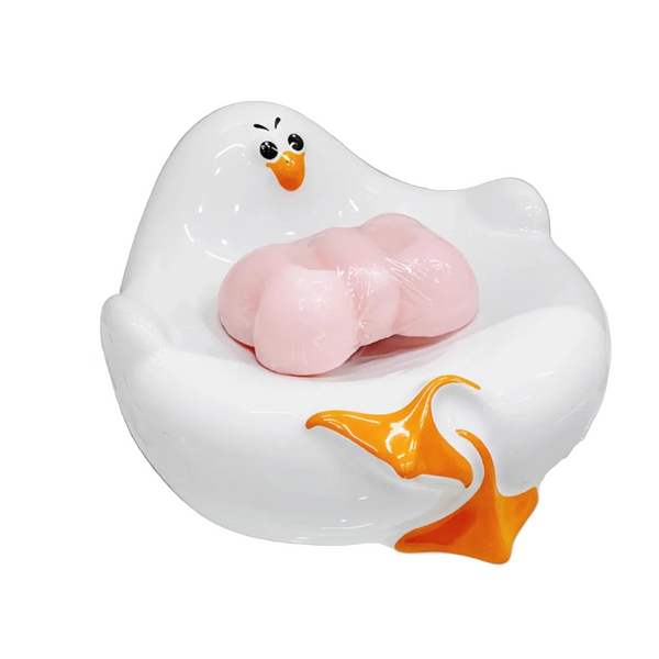 White Ceramic Seagull Soap Dish With Drainage Cute Cartoon Animal Bar Holder For Bathroom Kitchen Sink Novelty Home Decor Soap Dishes & Dispensers