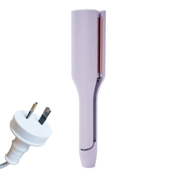 32Mm French Style Hair Waver Curler Mermaid Waves Iron V Shape Barrel Negative Ion Fast Heating Styling Tool Purple Au Plug Rollers & Curlers