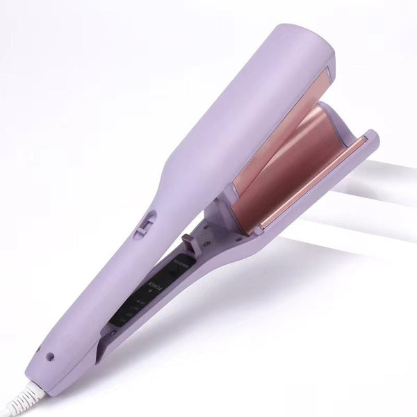 32Mm French Style Hair Waver Curler Mermaid Waves Iron V Shape Barrel Negative Ion Fast Heating Styling Tool Purple Au Plug Rollers & Curlers