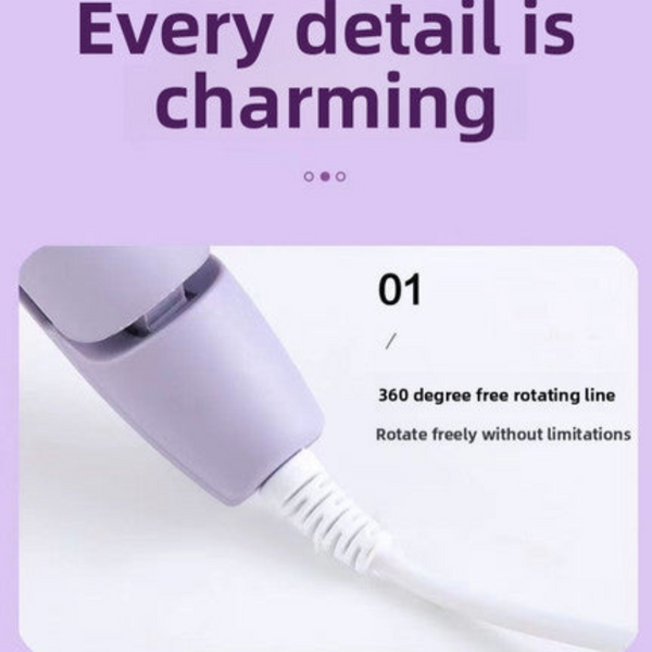 32Mm French Style Hair Waver Curler Mermaid Waves Iron V Shape Barrel Negative Ion Fast Heating Styling Tool Purple Au Plug Rollers & Curlers