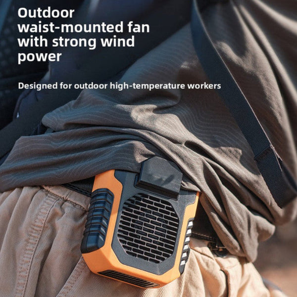 Waist Clip Fan 6000Mah Rechargeable Personal Air Conditioner With Power Bank Function Heavy Duty Wearable Belt For Tradies Camping And Outdoor Work Or