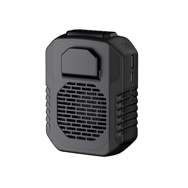 Waist Clip Fan 6000Mah Rechargeable Personal Air Conditioner With Power Bank Function Heavy Duty Wearable Belt For Tradies Camping And Outdoor Work Bl