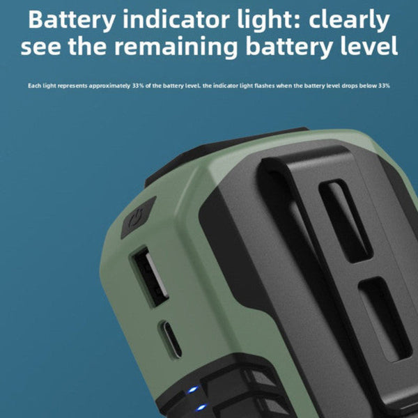 Waist Clip Fan 6000Mah Rechargeable Personal Air Conditioner With Power Bank Function Heavy Duty Wearable Belt For Tradies Camping And Outdoor Work Gr
