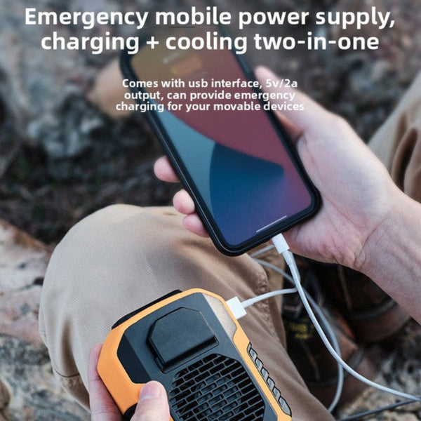 Waist Clip Fan 6000Mah Rechargeable Personal Air Conditioner With Power Bank Function Heavy Duty Wearable Belt For Tradies Camping And Outdoor Work Gr