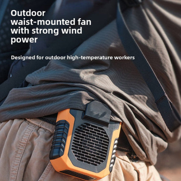 Waist Clip Fan 6000Mah Rechargeable Personal Air Conditioner With Power Bank Function Heavy Duty Wearable Belt For Tradies Camping And Outdoor Work Gr