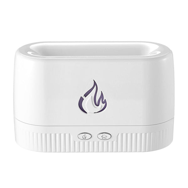 White 3D Simulation Flame Aroma Diffuser & Humidifier Ultrasonic Desktop Mister With 7 Color Led Light And Automatic Scent Spray (200Ml) Humidifiers