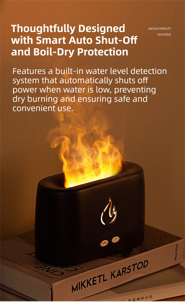 White 3D Simulation Flame Aroma Diffuser & Humidifier Ultrasonic Desktop Mister With 7 Color Led Light And Automatic Scent Spray (200Ml) Humidifiers