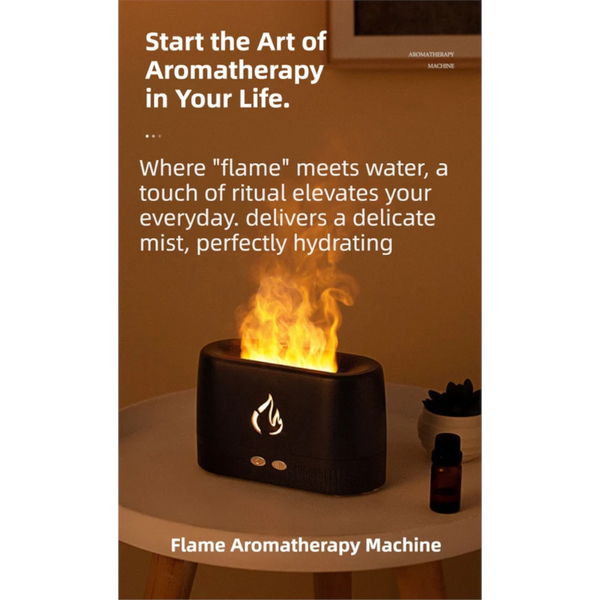 White 3D Simulation Flame Aroma Diffuser & Humidifier Ultrasonic Desktop Mister With 7 Color Led Light And Automatic Scent Spray (200Ml) Humidifiers