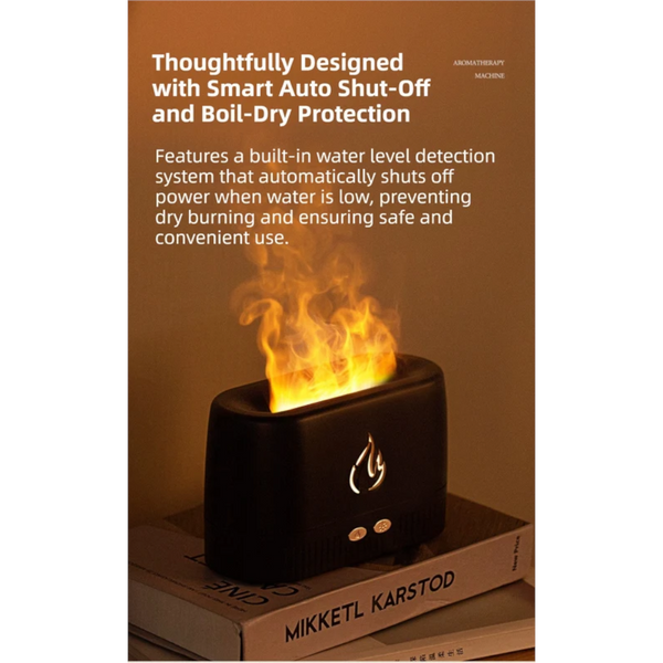 White 3D Simulation Flame Aroma Diffuser & Humidifier Ultrasonic Desktop Mister With 7 Color Led Light And Automatic Scent Spray (200Ml) Humidifiers