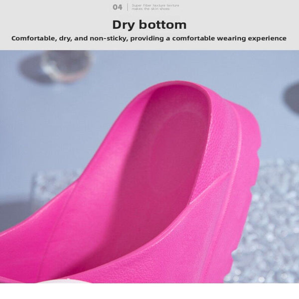 #37 Pink Thick Sole Buckle Slide Sandals(Fits Foot L 23 Cm) Eva Comfortable & Non Slip Birkenstock Style For Casual Wear Slippers