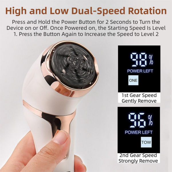 White Electronic Pedicure File Set Waterproof Electric Foot Callus Remover With Dual Speed And Lcd Display Usb Rechargeable Manicure & Pedicure Tools