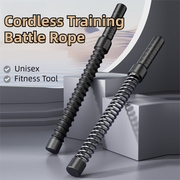 1 Pair Black Cordless Battle Ropes For Strength And Conditioning Training Professional Muscle Power Workout System Other Strength Training