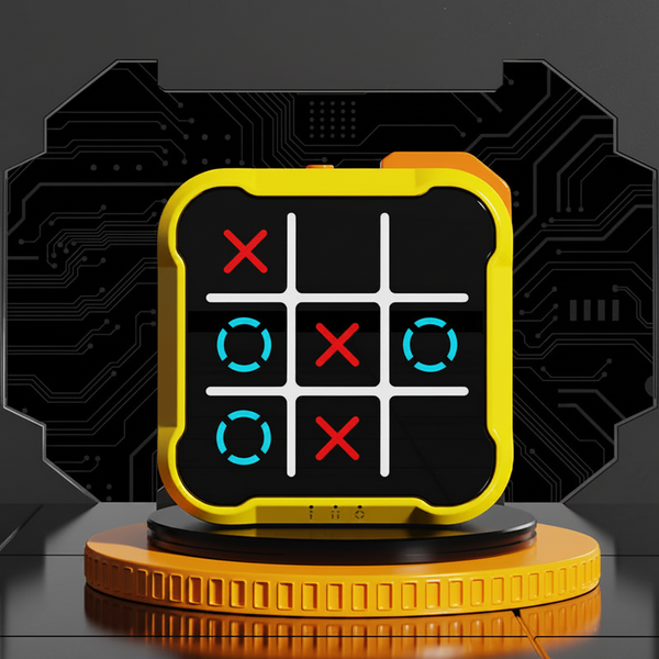 Yellow All In One Tic Tac Toe Desktop Game Portable Family Interactive Board Toy Brain Training Puzzle Travel Friendly Strategy Board Games